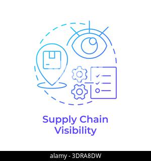 Supply chain visibility blue gradient concept icon Stock Vector