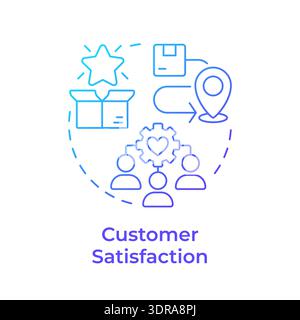 Customer satisfaction blue gradient concept icon Stock Vector
