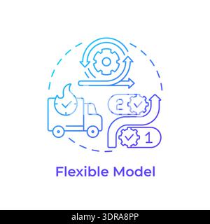 Flexible model blue gradient concept icon Stock Vector
