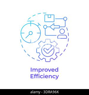 Improved efficiency blue gradient concept icon Stock Vector