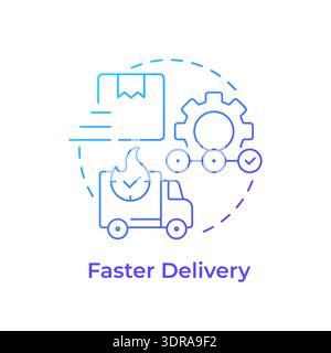 Faster delivery blue gradient concept icon Stock Vector