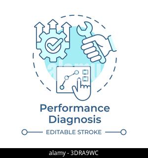 Performance diagnosis soft blue concept icon Stock Vector