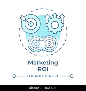 Marketing roi soft blue concept icon Stock Vector