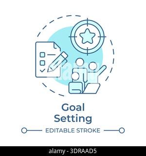 Goal setting soft blue concept icon Stock Vector
