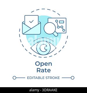 Open rate soft blue concept icon Stock Vector