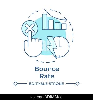 Bounce rate soft blue concept icon Stock Vector