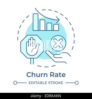 Churn rate soft blue concept icon Stock Vector