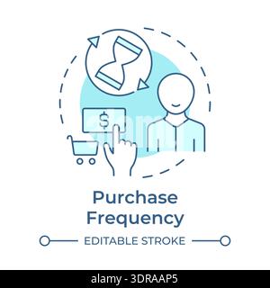 Purchase frequency soft blue concept icon Stock Vector