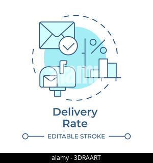 Delivery rate soft blue concept icon Stock Vector