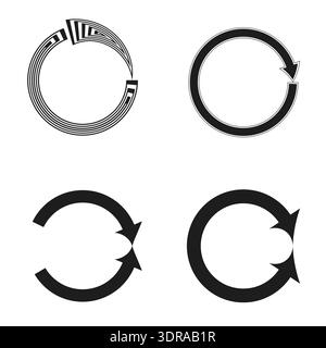 Circular rotation arrows. Cycle movement symbol. Reload Vector icon. Round progress element. Stock Vector