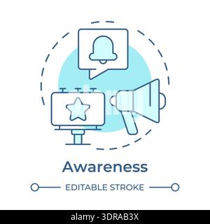 Awareness soft blue concept icon Stock Vector