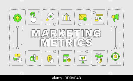 Marketing metrics grey word concept Stock Vector