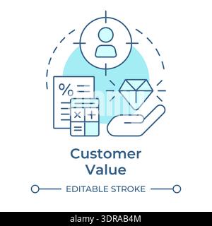Customer value soft blue concept icon Stock Vector