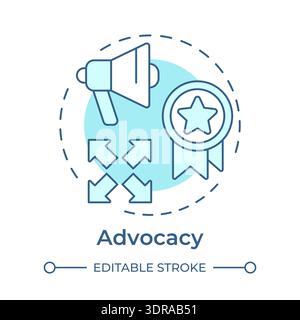 Advocacy soft blue concept icon Stock Vector