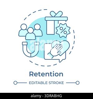Retention soft blue concept icon Stock Vector