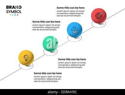 Infographic template with icons and 4 options or steps. Marbles. Can be used for workflow layout, diagram, banner, webdesign. Vector illustration Stock Vector
