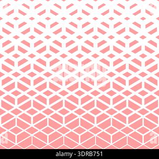 Abstract geometric pattern. Vector background. White and pink halftone. Graphic modern pattern. Simple lattice graphic design Stock Vector