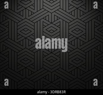 The geometric pattern with lines. Seamless vector background. Dark texture. Graphic modern pattern. Simple lattice graphic design Stock Vector