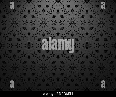 Abstract geometric pattern with lines, snowflakes. A seamless vector background. Black texture. Graphic modern pattern Stock Vector