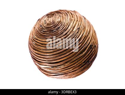 Woven wicker ball isolated on white background Stock Photo