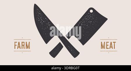 Butcher knives sign. Silhouette butcher knives Stock Vector