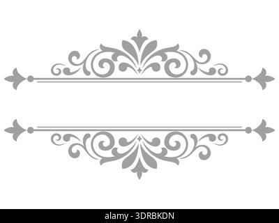 Vintage grey element. Graphic vector design. Damask graphic ornament Stock Vector