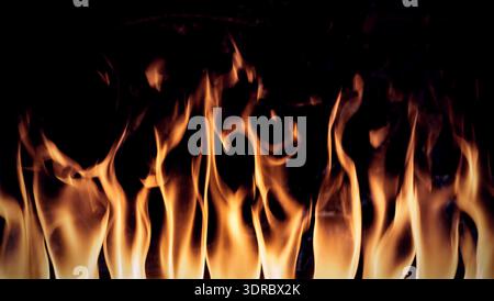 Flames texture background on a black background Stock Photo