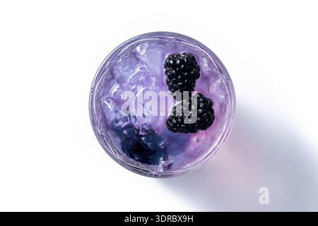 Bramble cocktail isolated on white background Stock Photo