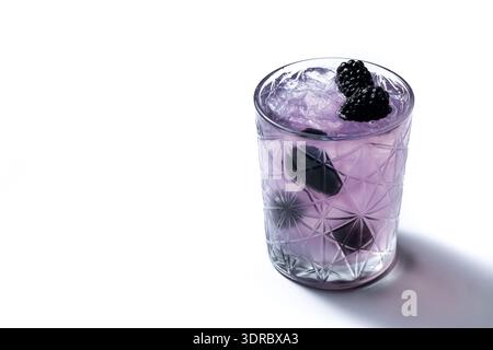 Bramble cocktail isolated on white background Stock Photo