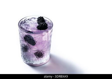 Bramble cocktail isolated on white background Stock Photo