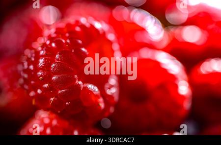 Close up of fresh raspberries. Stock Photo