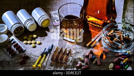 Addictive substances Stock Photo