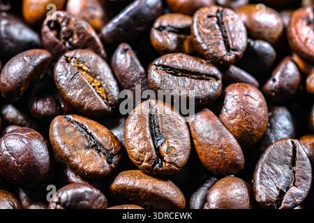 Close up of roasted coffee beans. Stock Photo