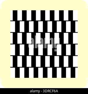 Cafe Wall. Vector graphic optical illusion. The horizontal lines are completely parallel but they appear to be diverging Stock Vector