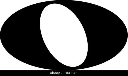 Monochrome vector graphic of a semibreve note as used in sheet music to represent the notes in a song Stock Vector