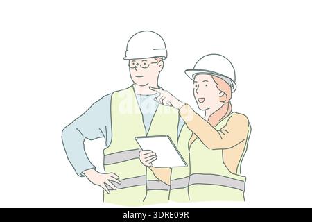 Construction, business, engineering, project plan concept. Stock Photo