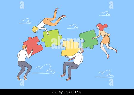 Business, teamwork, collaboration, coworking, partnership concept Stock Photo