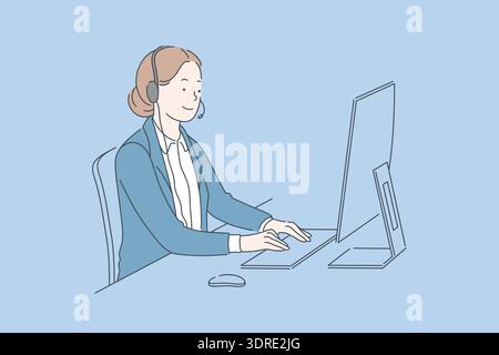 Call center service concept. Stock Photo
