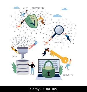Business Concept of GDPR, Data and Database, General, Protection, Regulationand Security. Stock Photo