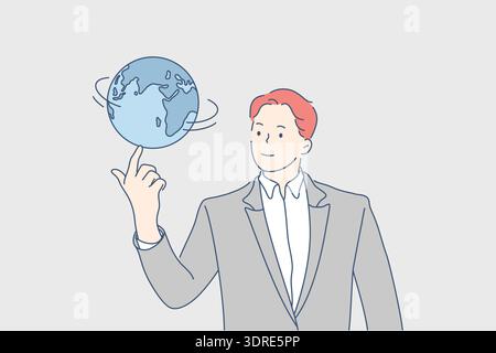 Global business, network, world communication concept Stock Photo