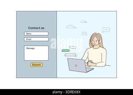 Contact us template form for web design concept Stock Photo