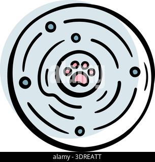 Hand drawn illustration of a pet slow feeder bowl Stock Vector