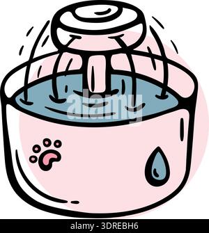 Automatic drinking fountain for cats and dogs Stock Vector