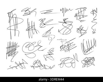 Chaotic pen doodles and tangled scribbles form abstract texture with random circles, messy squiggles, hand-drawn marker lines, and expressive sketch strokes for creative projects. Stock Vector