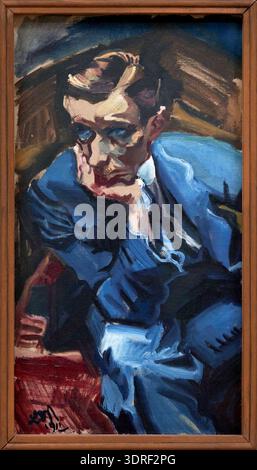 Young Man Wearing a blue Suit, 1912, Ludwig Meidner (1884-1966), Reina Sofia Museum, Madrid Stock Photo