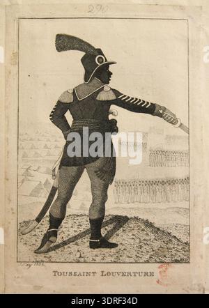 A full-length portrait of Toussaint Louverture, the leader of the ...