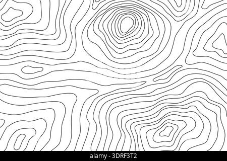 topographic map lines background, minimal geographic terrain pattern - vector illustration Stock Vector