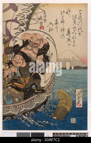 This mid-19th-century woodblock triptych print by Utagawa