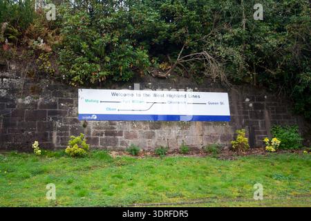 Sign at Helensburgh Upper Station on the West Highland Line, Scotland Stock Photo