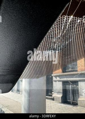 crack and impact on windshield from inside Stock Photo